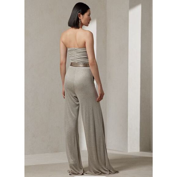 Ralph Lauren Collection Purple Label Strapless Jumpsuit Wide Leg Pant Ruched L - Picture 10 of 15